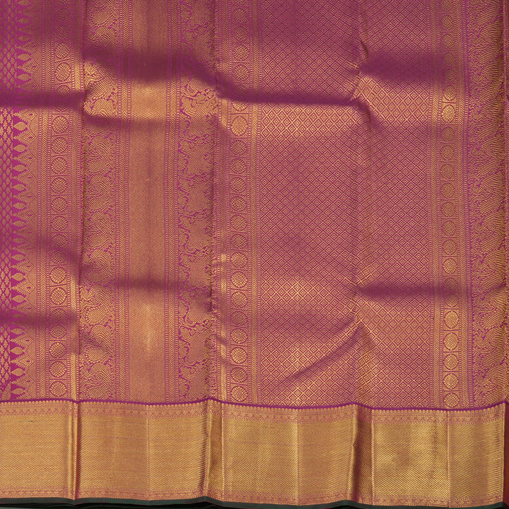 Hayagrivas Handloom Purple Kanjivaram Silk Saree KBE1036I13-16
