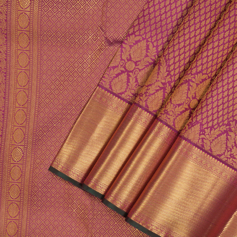 Hayagrivas Handloom Purple Kanjivaram Silk Saree KBE1036I13-16