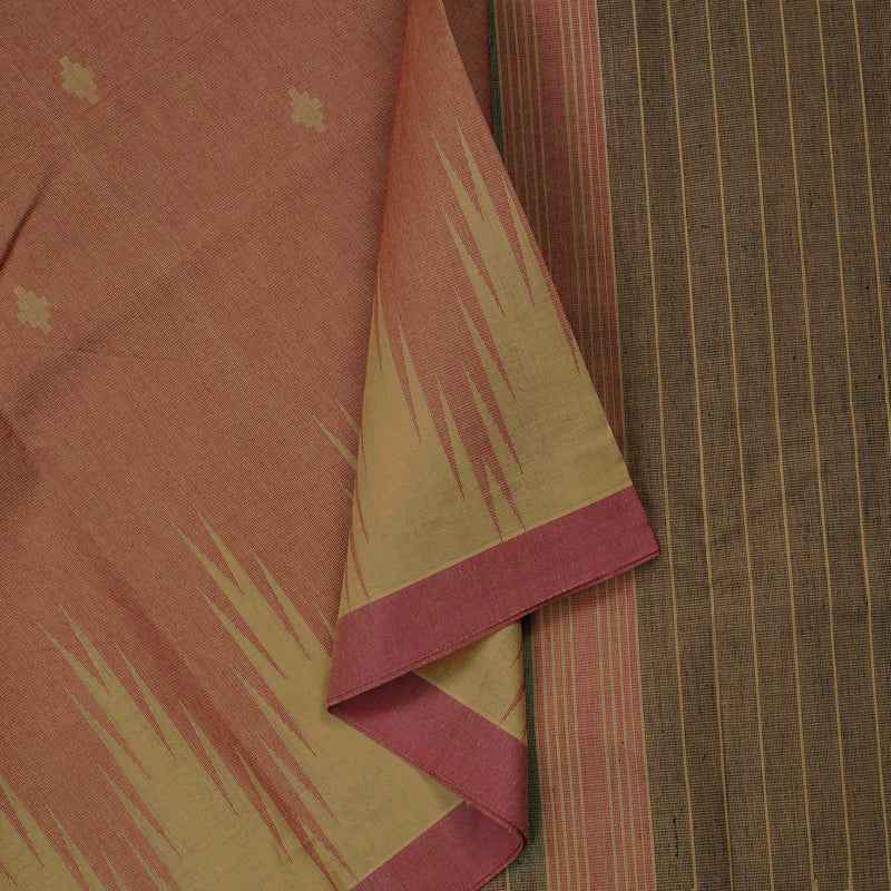 Hayagrivas Handloom Pure Cotton Saree in Cpativating Onion Pink KBE103D13-1