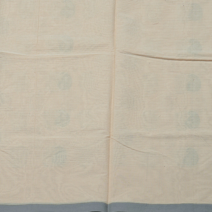 Hayagrivas Handloom Pure Cotton Saree in Regal Half White KBE103D21-3