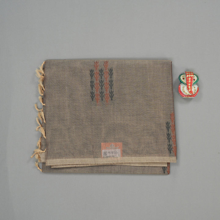 Hayagrivas Handloom Pure Cotton Saree in Featherlight Ash Grey KBE103D24-3
