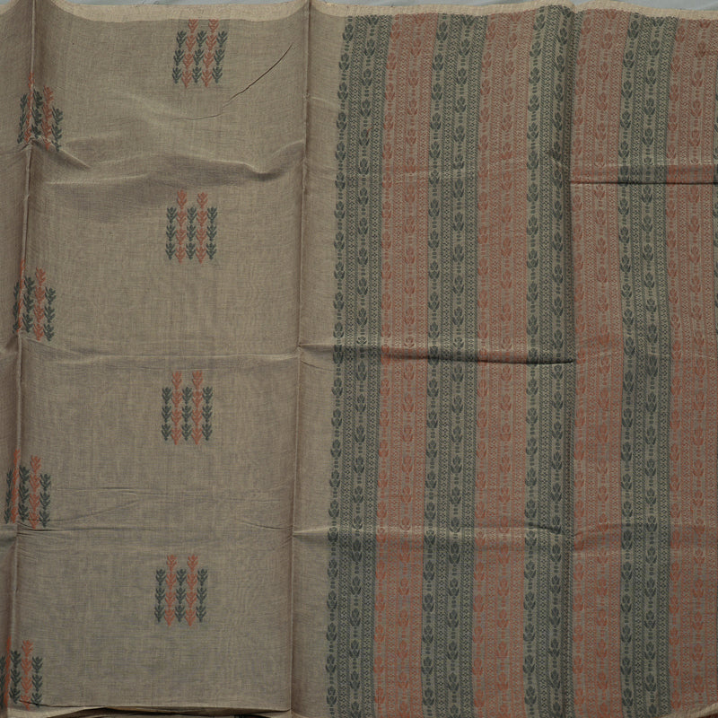 Hayagrivas Handloom Pure Cotton Saree in Featherlight Ash Grey KBE103D24-3