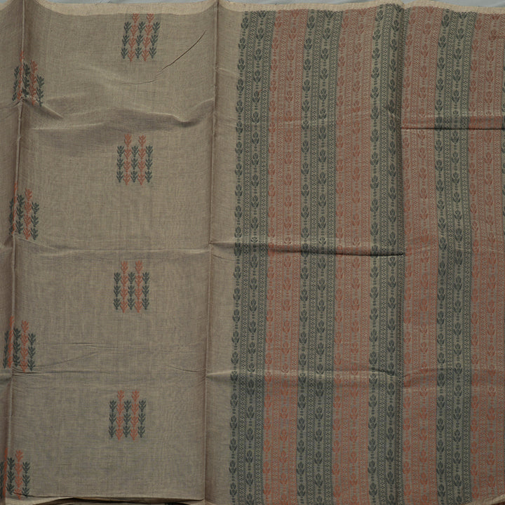 Hayagrivas Handloom Pure Cotton Saree in Featherlight Ash Grey KBE103D24-3