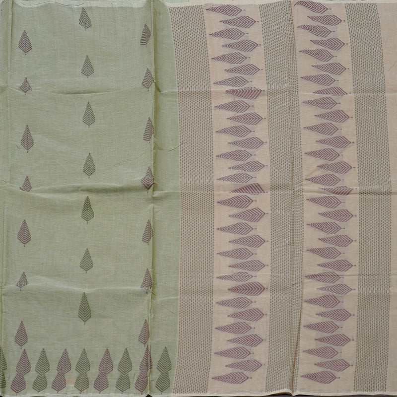 Hayagrivas Handloom Pure Cotton Saree in Versatile Light Elaichi Green KBE103D26-1