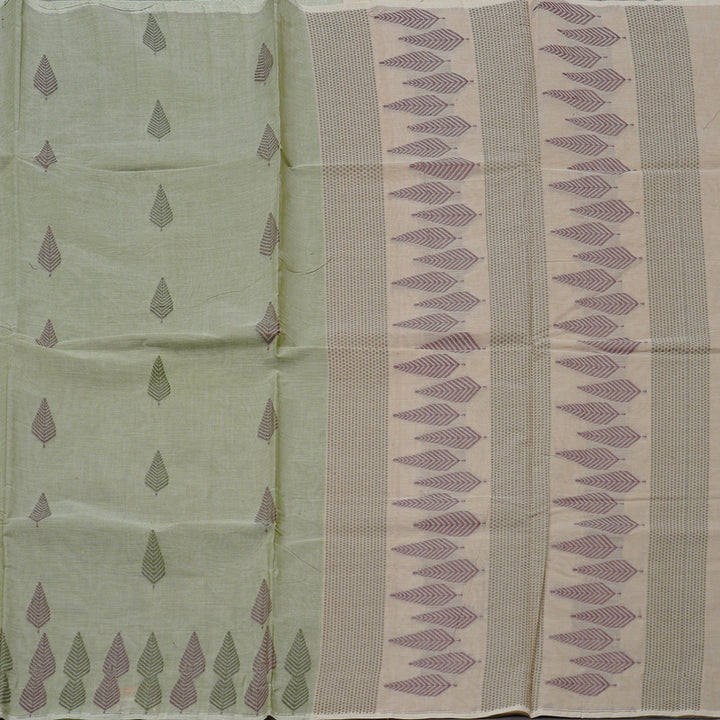 Hayagrivas Handloom Pure Cotton Saree in Versatile Light Elaichi Green KBE103D26-1