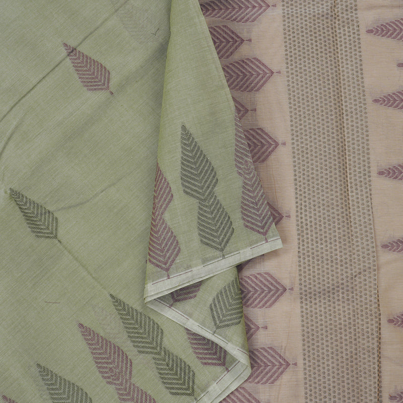 Hayagrivas Handloom Pure Cotton Saree in Versatile Light Elaichi Green KBE103D26-1