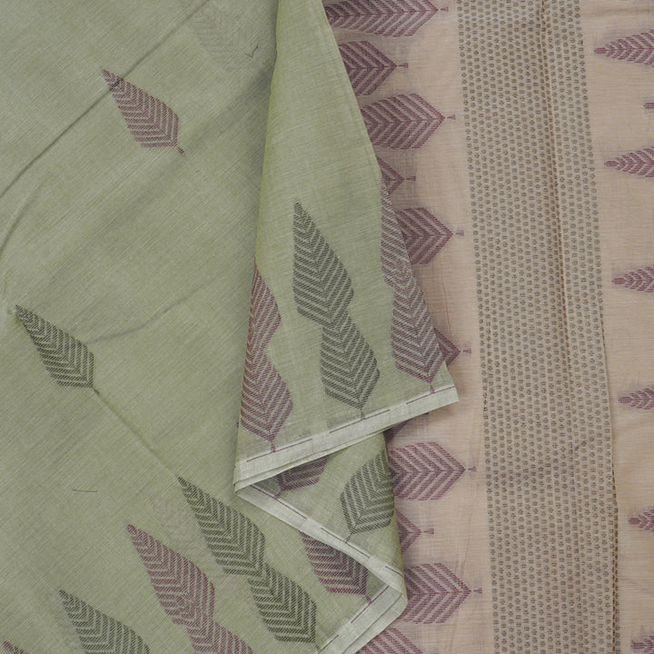 Hayagrivas Handloom Pure Cotton Saree in Versatile Light Elaichi Green KBE103D26-1