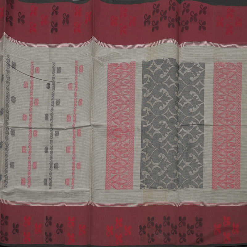 Hayagrivas Handloom Pure Cotton Saree in Subtle Grey KBE103D3-1