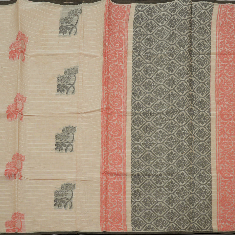 Hayagrivas Handloom Pure Cotton Saree in Gentle Beige KBE103D3-9