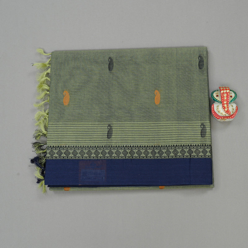 Hayagrivas Handloom Pure Cotton Saree in Whisper-soft Pastel Green KBE103D4-11