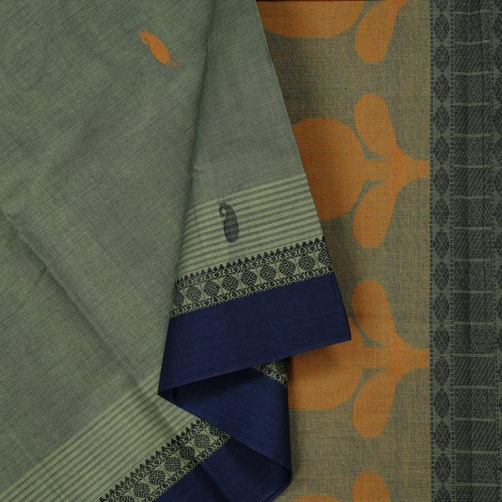 Hayagrivas Handloom Pure Cotton Saree in Whisper-soft Pastel Green KBE103D4-11