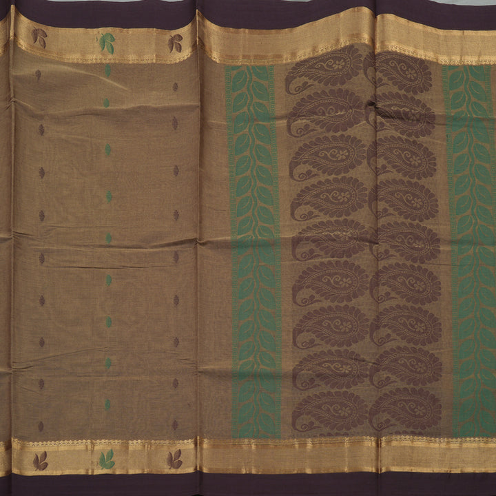Hayagrivas Handloom Pure Cotton Saree in Refined Wheat Brown KBE103D4-26