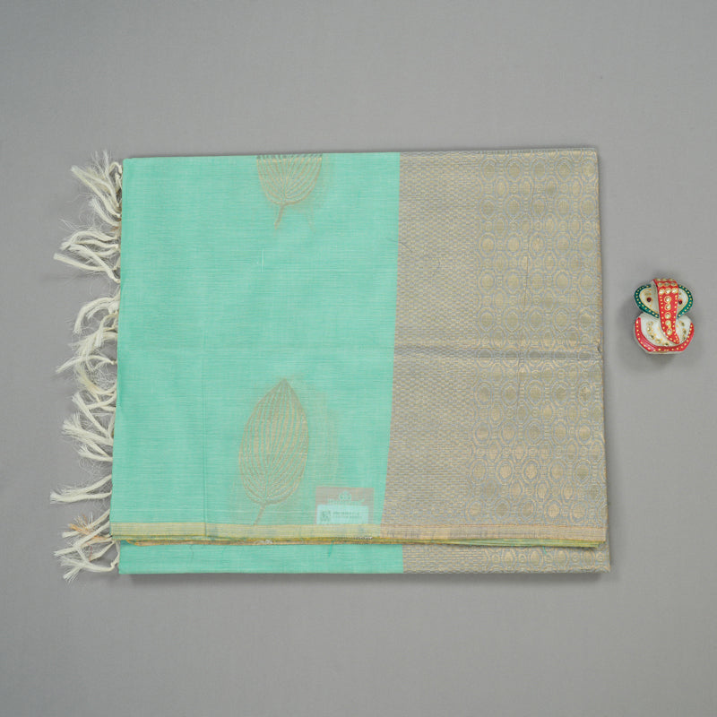 Hayagrivas Handloom Pure Cotton Saree in Serene Sea Green KBE103D41-2
