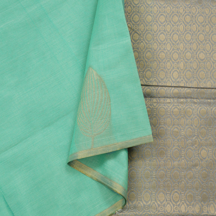 Hayagrivas Handloom Pure Cotton Saree in Serene Sea Green KBE103D41-2