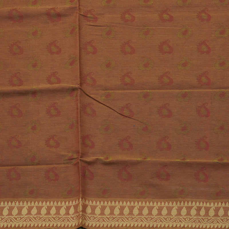 Hayagrivas Handloom Pure Cotton Saree in Vivid Dual Tone Blue with Sandal KBE103D43-14