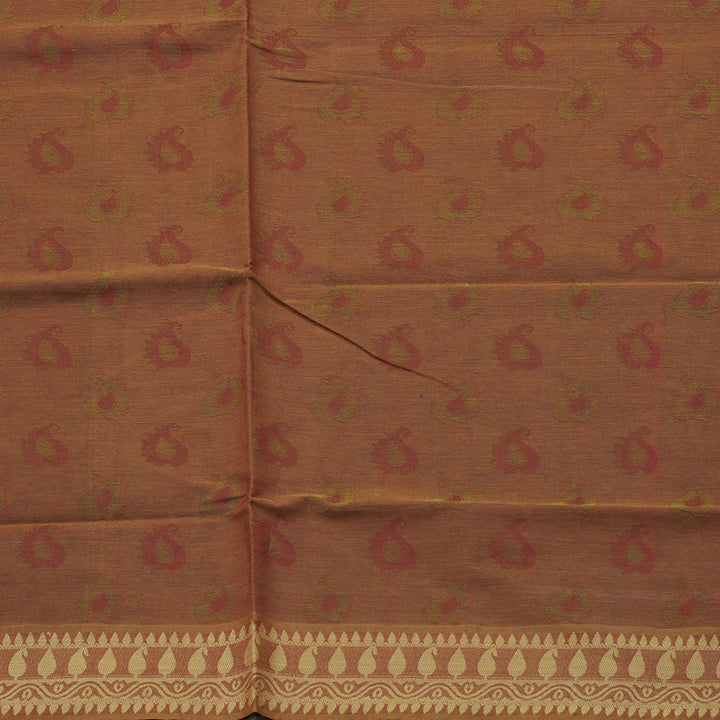 Hayagrivas Handloom Pure Cotton Saree in Vivid Dual Tone Blue with Sandal KBE103D43-14