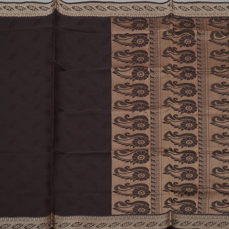 Hayagrivas Handloom Pure Cotton Saree in Graceful Dark Brown KBE103D43-17