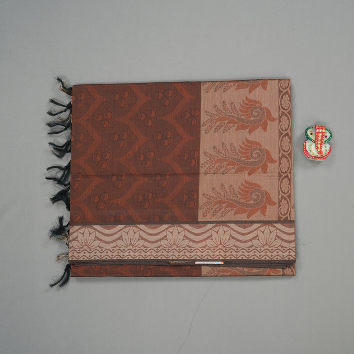 Hayagrivas Handloom Pure Cotton Saree in Classic Burnt Orange KBE103D43-7