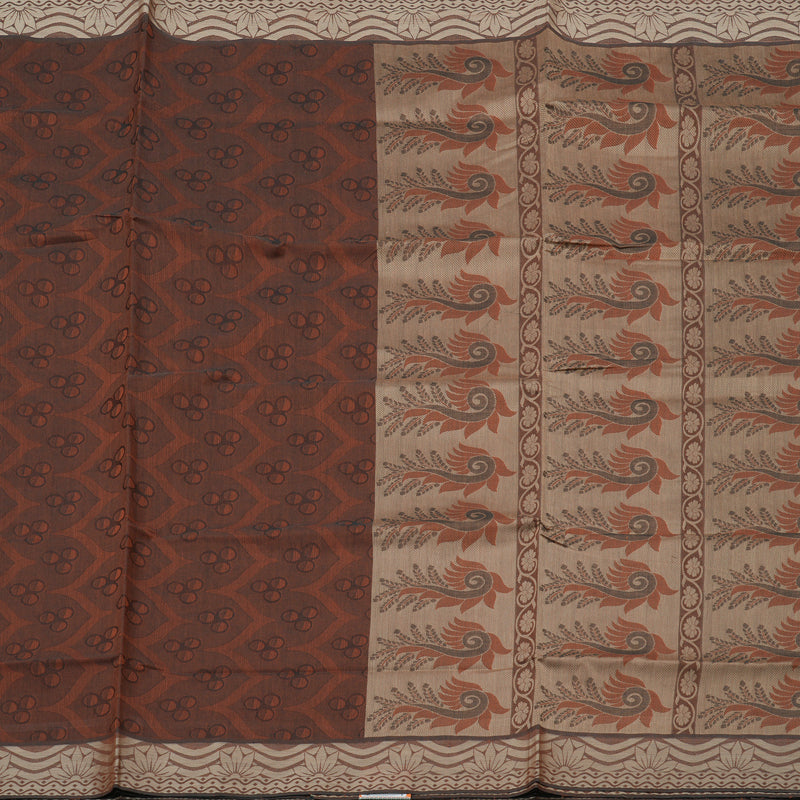 Hayagrivas Handloom Pure Cotton Saree in Classic Burnt Orange KBE103D43-7