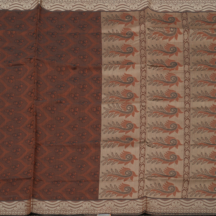 Hayagrivas Handloom Pure Cotton Saree in Classic Burnt Orange KBE103D43-7