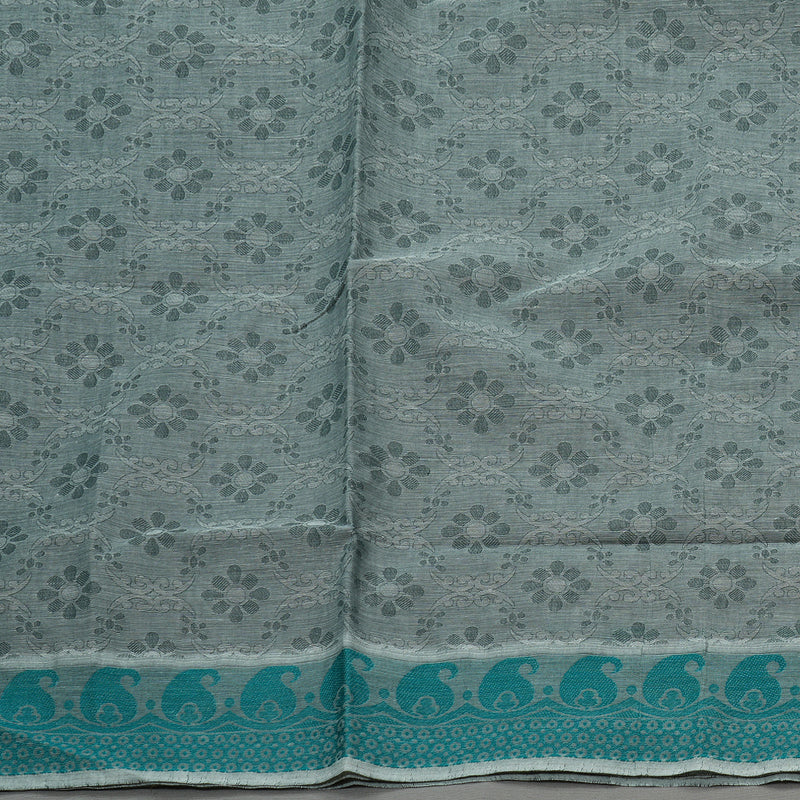Hayagrivas Handloom Pure Cotton Saree in Calming Grey KBE103D44-7