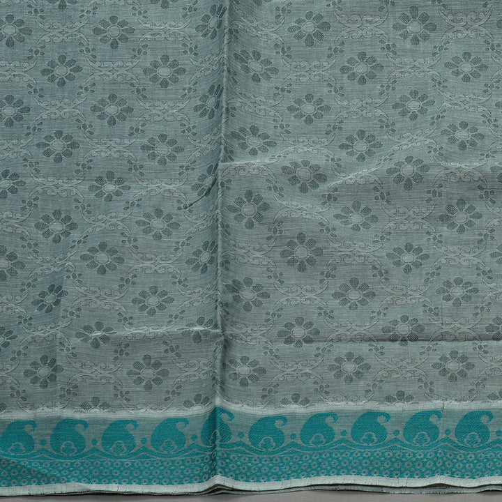 Hayagrivas Handloom Pure Cotton Saree in Calming Grey KBE103D44-7