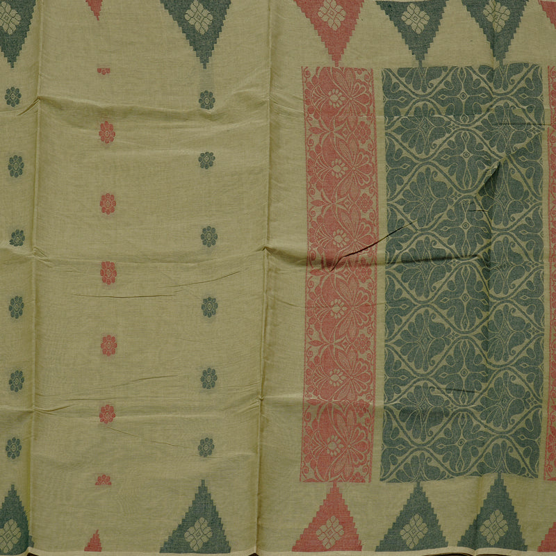 Hayagrivas Handloom Pure Cotton Saree in Elegant Elaichi Green KBE103D5-2