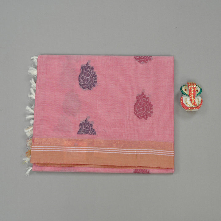 Hayagrivas Handloom Pure Cotton Saree in Dreamy Baby Pink KBE103D5-8