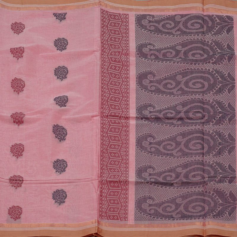 Hayagrivas Handloom Pure Cotton Saree in Dreamy Baby Pink KBE103D5-8