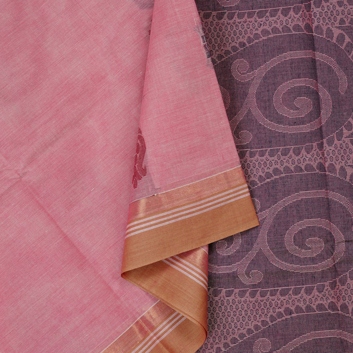 Hayagrivas Handloom Pure Cotton Saree in Dreamy Baby Pink KBE103D5-8