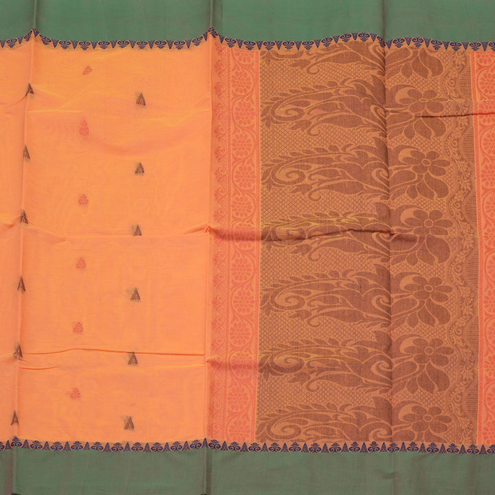 Hayagrivas Handloom Pure Cotton Saree in Eye-catching Dual Tone (Yellow With Pink) KBE103D7-2