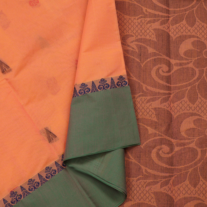 Hayagrivas Handloom Pure Cotton Saree in Eye-catching Dual Tone (Yellow With Pink) KBE103D7-2