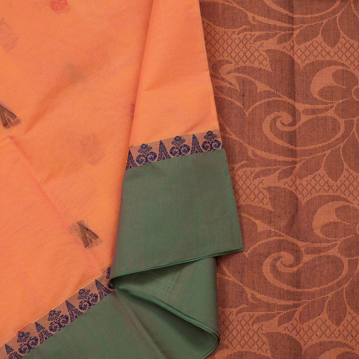 Hayagrivas Handloom Pure Cotton Saree in Eye-catching Dual Tone (Yellow With Pink) KBE103D7-2