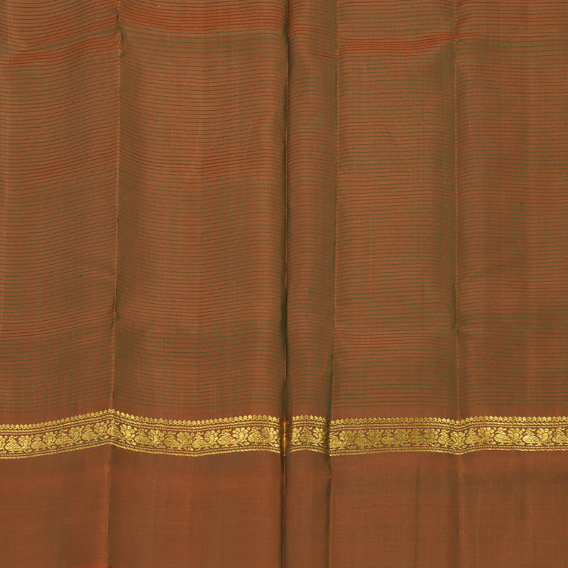 Hayagrivas Handloom Bottle Green Kanjivaram Silk Saree with Ganga Jamuna border KBE1040I2-5