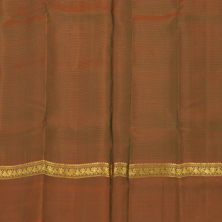 Hayagrivas Handloom Bottle Green Kanjivaram Silk Saree with Ganga Jamuna border KBE1040I2-5
