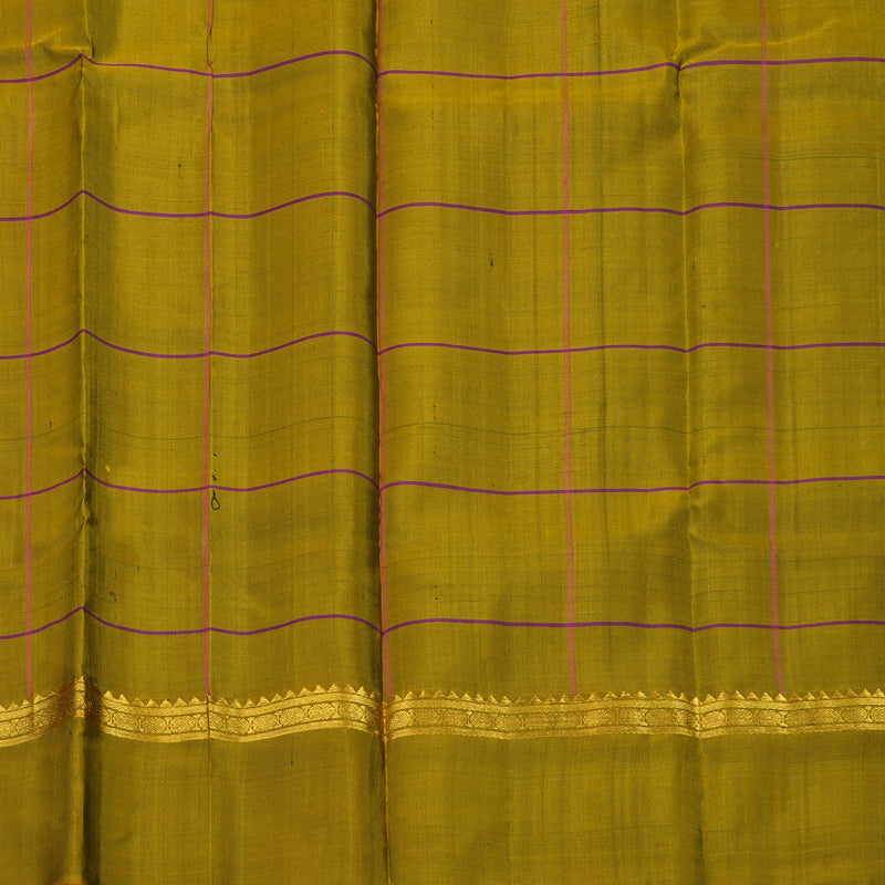 Hayagrivas Handloom Bottle Green Kanjivaram Silk Saree with Ganga Jumna Border KBE1040I4-1