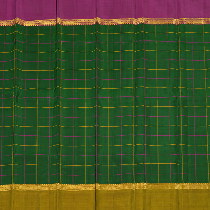Hayagrivas Handloom Bottle Green Kanjivaram Silk Saree with Ganga Jumna Border KBE1040I4-1