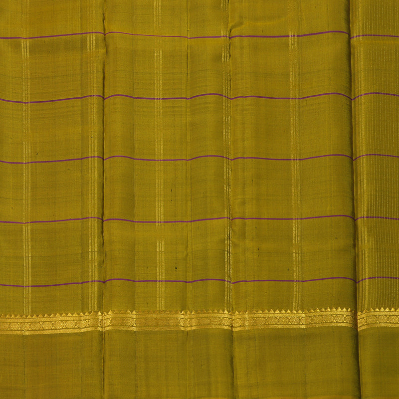 Hayagrivas Handloom Bottle Green Kanjivaram Silk Saree with Ganga Jumna Border KBE1040I4-1