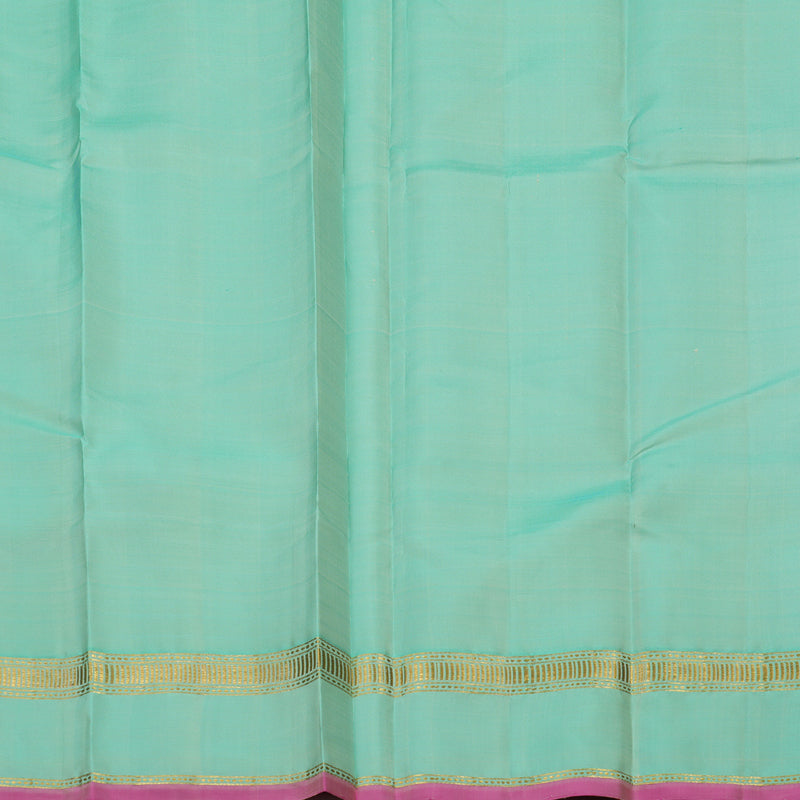 Hayagrivas Handloom Sandal Beige Kanjivaram Silk Saree with Teal Border KBE1040I4-7