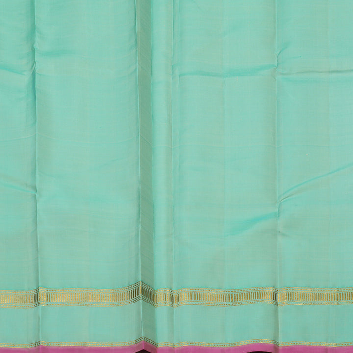 Hayagrivas Handloom Sandal Beige Kanjivaram Silk Saree with Teal Border KBE1040I4-7