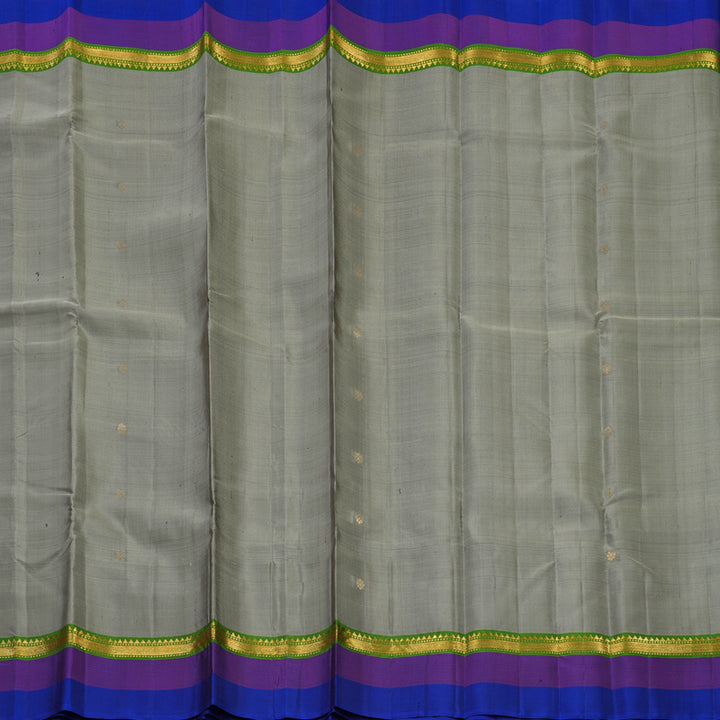 Hayagrivas Handloom Elephant Grey Kanjivaram Silk Saree KBE1040I5-3