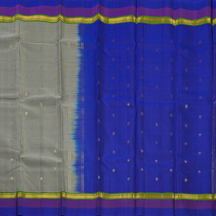 Hayagrivas Handloom Elephant Grey Kanjivaram Silk Saree KBE1040I5-3