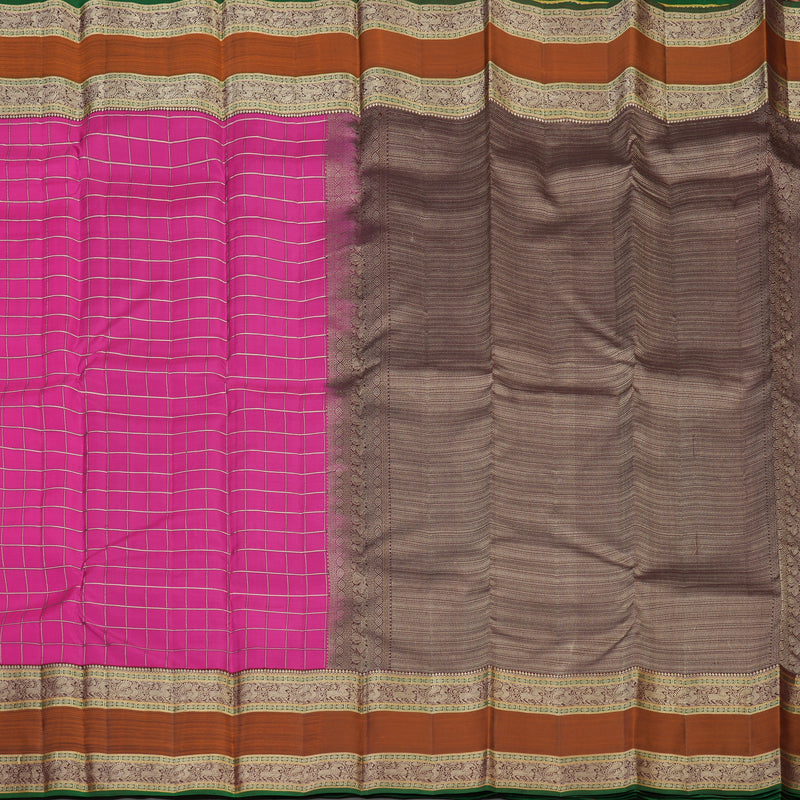 Hayagrivas Handloom Thread Work Silk Saree in Rani Pink with Rettapet KBE1041I15-1