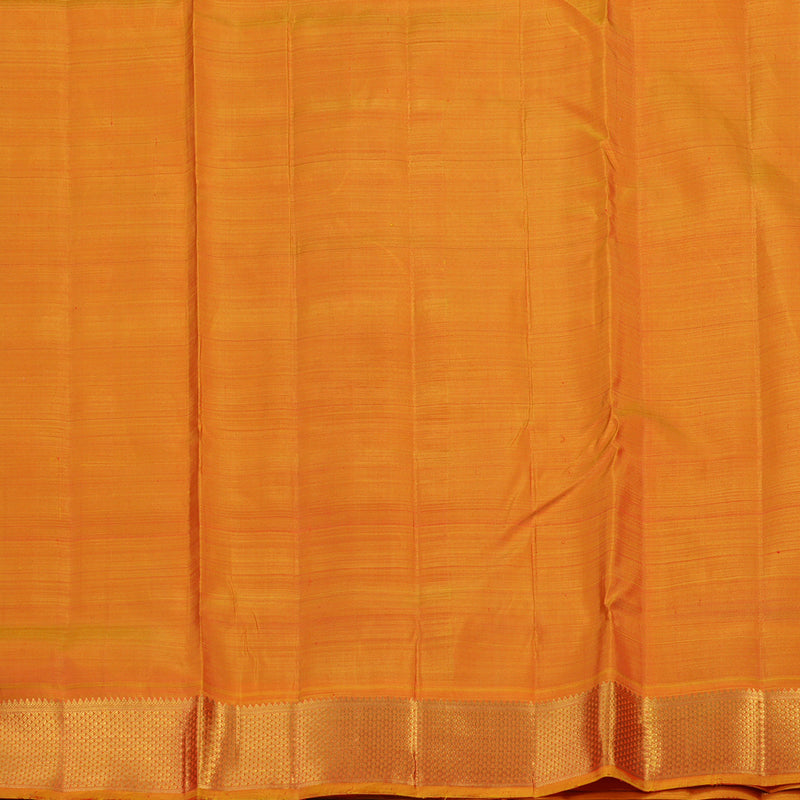 Hayagrivas Handloom Purple Kanjivaram Ten Yards Silk Saree with Golden Orange Border KBE1048I6-1