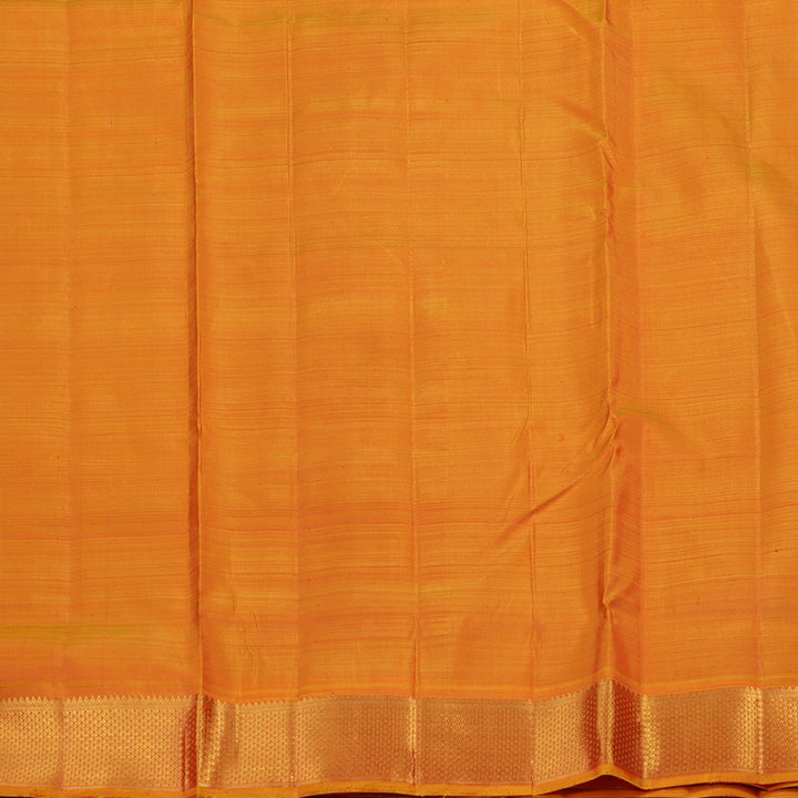 Hayagrivas Handloom Purple Kanjivaram Ten Yards Silk Saree with Golden Orange Border KBE1048I6-1