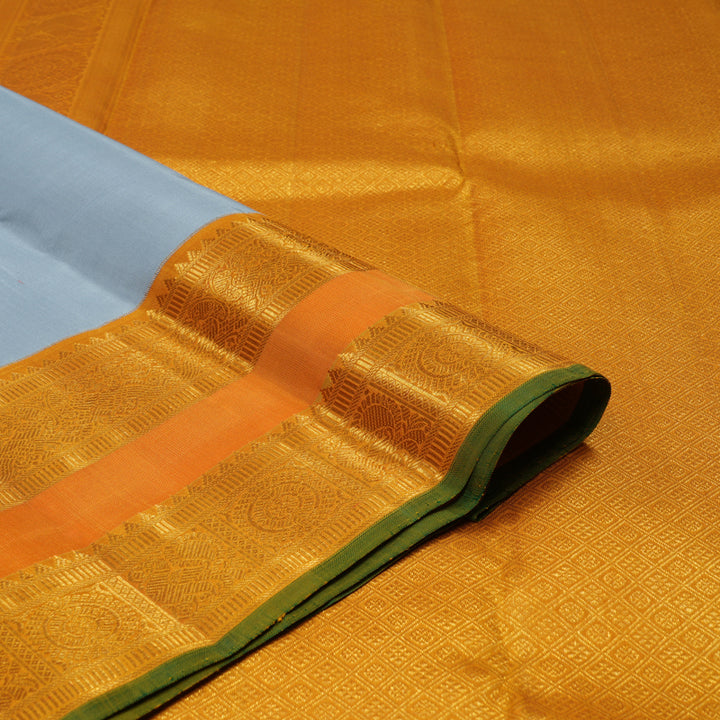 Hayagrivas Handloom Korvai Kanjivaram Silk Saree in Powder Blue with Rettapet border KBE1048I2-1