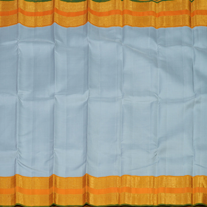 Hayagrivas Handloom Korvai Kanjivaram Silk Saree in Powder Blue with Rettapet border KBE1048I2-1