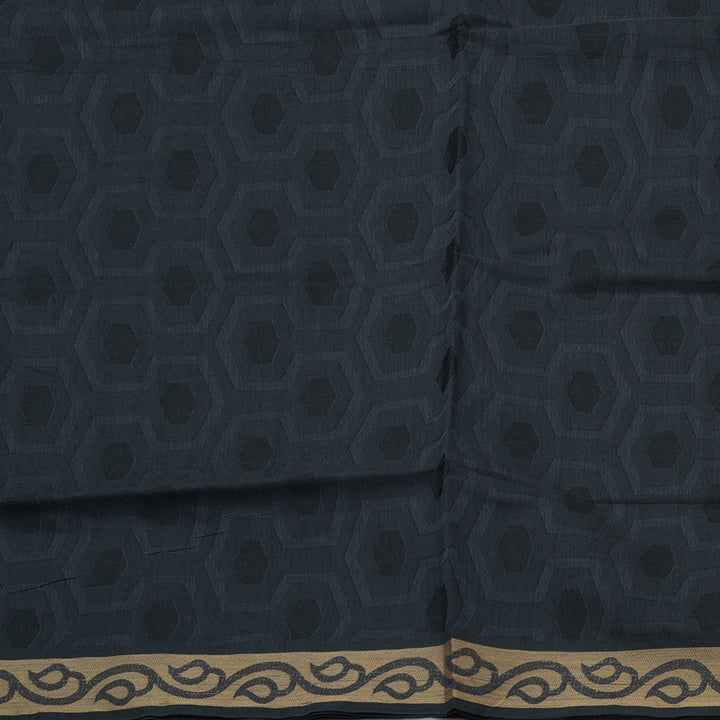 Hayagrivas Handloom Pure Cotton Saree in Classic Dark Grey KBE104D1-10