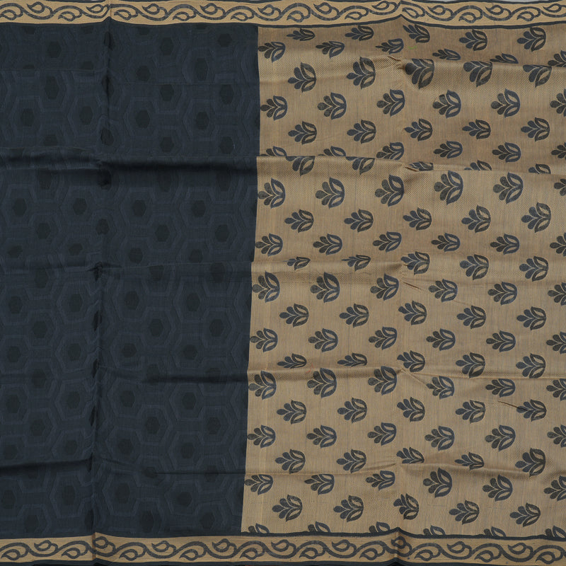 Hayagrivas Handloom Pure Cotton Saree in Classic Dark Grey KBE104D1-10