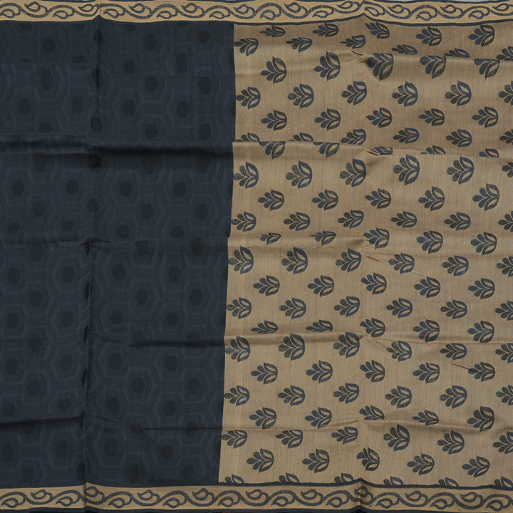 Hayagrivas Handloom Pure Cotton Saree in Classic Dark Grey KBE104D1-10